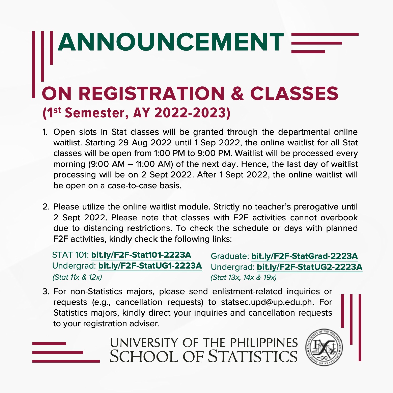 Image for On Registration & Classes (1st Sem, AY 22-23)