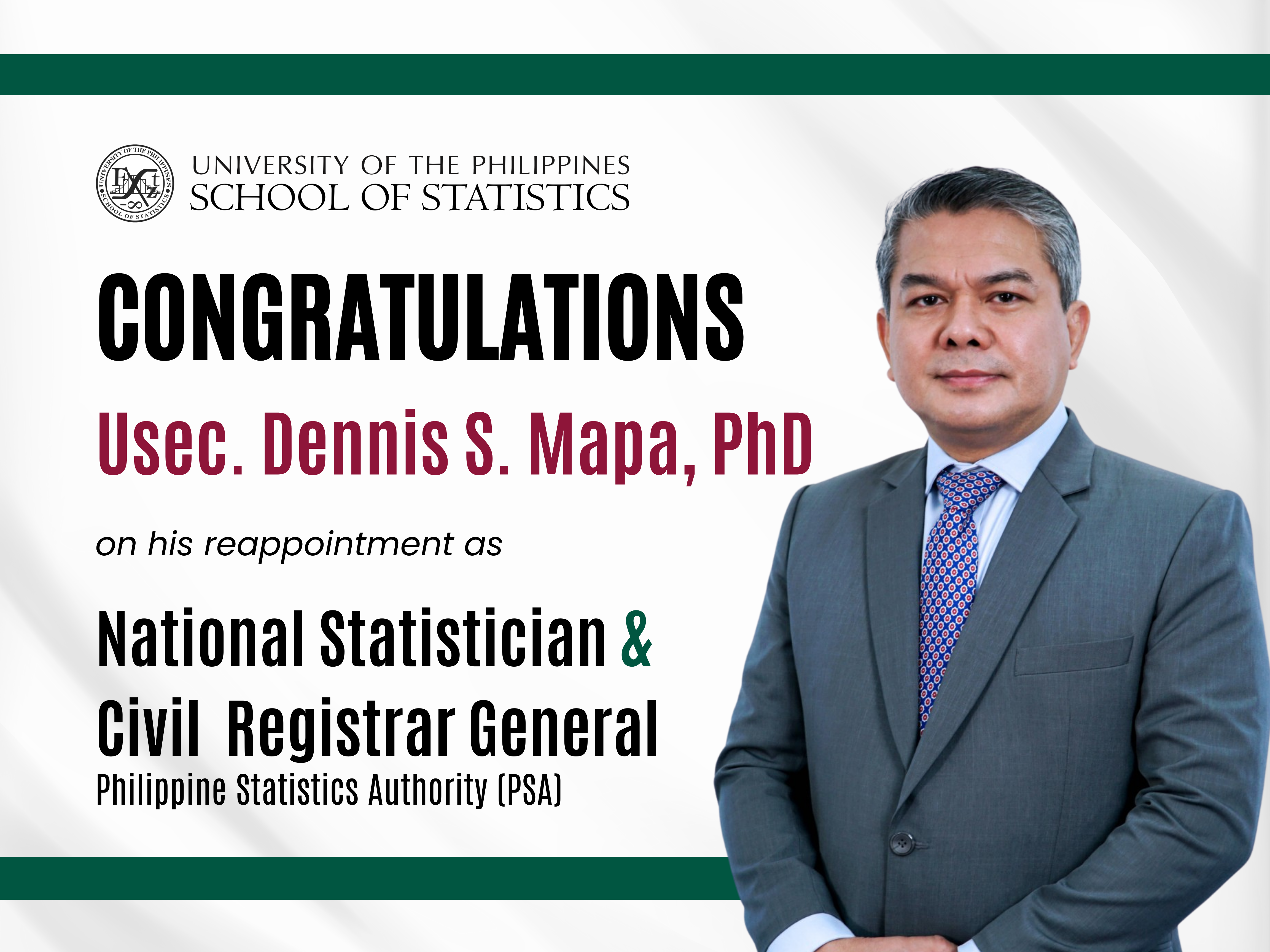 Image for Prof. Claire Dennis Mapa, PhD is Reappointed as National Statistician and Civil Registrar General
